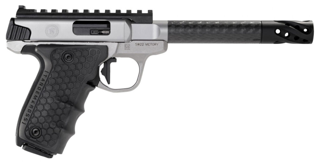 Smith & Wesson Performance Center SW22 Victory, .22 LR Pistol, 6" Barrel, Satin Stainless, Carbon-Fiber Barrel, Optics Ready, 10+1 Capacity
