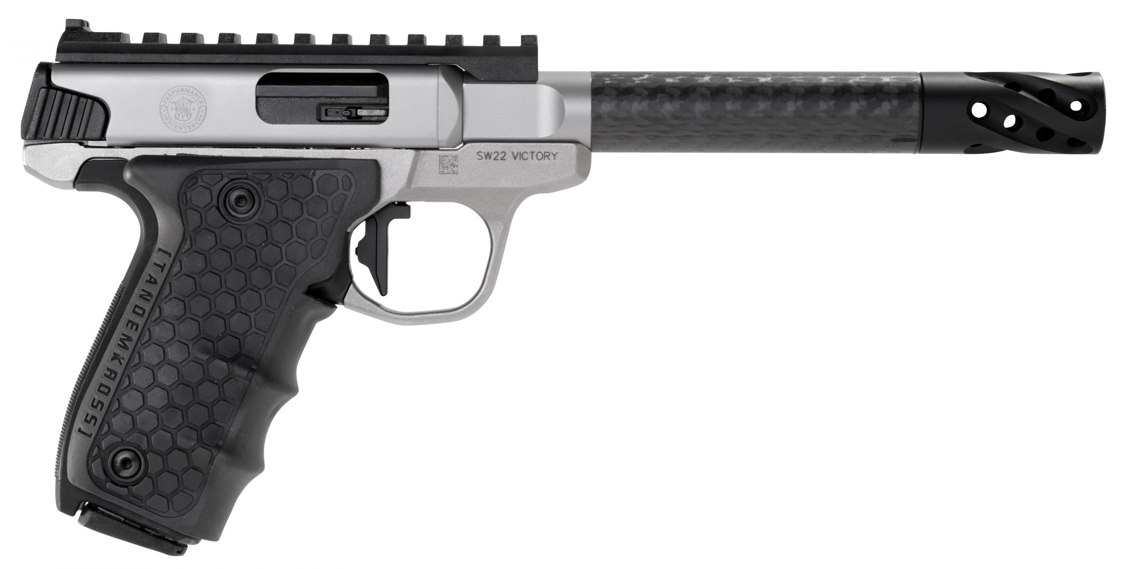 Smith & Wesson Performance Center SW22 Victory, .22 LR Pistol, 6" Barrel, Satin Stainless, Carbon-Fiber Barrel, Optics Ready, 10+1 Capacity
