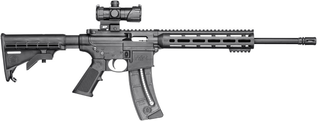 Smith & Wesson M&P15-22 Sport, .22 LR Rifle, 16.5" Barrel, Black, MP-100 Red/Green Dot, 25+1 Capacity