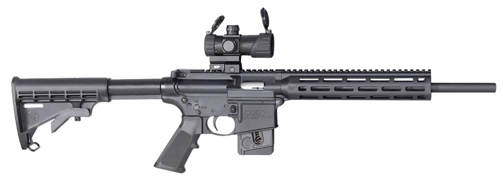 Smith & Wesson M&P15-22 Sport, .22 LR Rifle, 16.5" Barrel, Black, MP-100 Red/Green Dot, Fixed Stock, 10+1 Capacity
