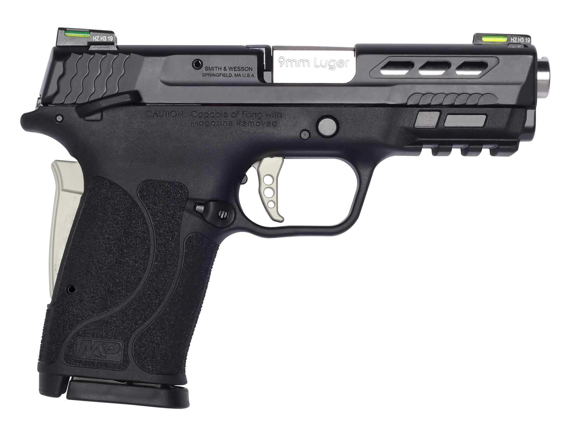 Smith & Wesson Performance Center M&P9 Shield EZ M2.0, 9mm Pistol, 3.8" Barrel, Silver, Thumb Safety, 8+1 Capacity