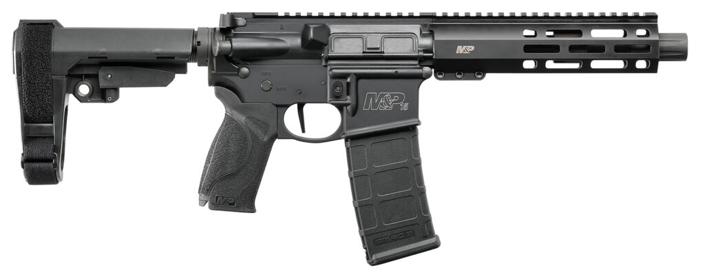 Smith & Wesson M&P15 Pistol, 5.56 NATO Pistol, 7.5" Barrel, Black, SBA3 Adjustable Brace, 30+1 Capacity