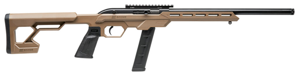 Savage Arms 64 Precision .22 LR Rifle, 16.5" Barrel, FDE Synthetic/Chassis/Pistol Grip