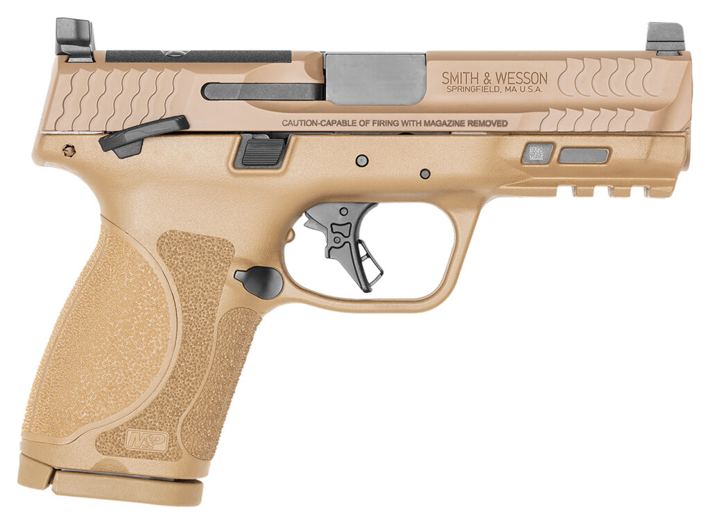 Smith & Wesson M&P9 M2.0 Compact, 9mm Pistol, 4" Barrel, FDE, Thumb Safety, 15+1 Capacity