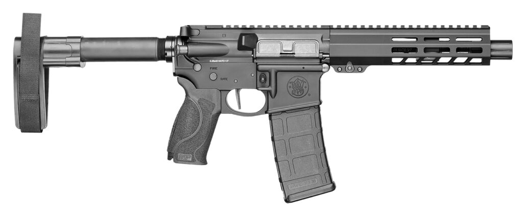 Smith & Wesson M&P15 Pistol, 5.56 NATO Pistol, 7.5" Barrel, Black, Fixed Brace, 30+1 Capacity