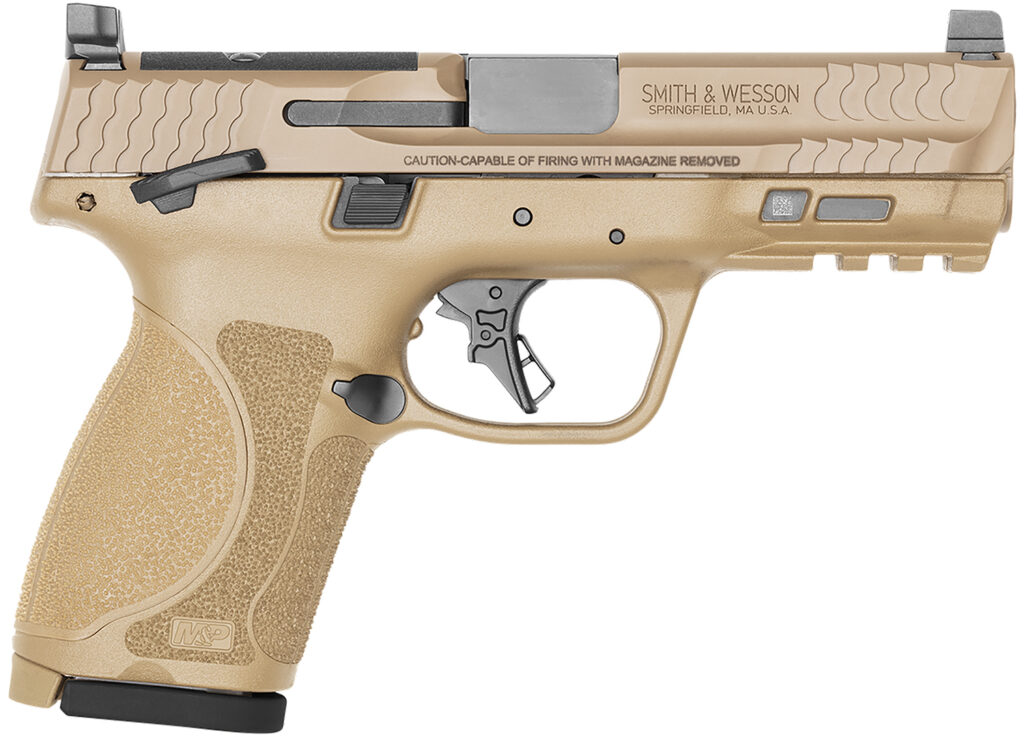 Smith & Wesson M&P9 M2.0 Compact, 9mm Pistol, 4" Barrel, FDE, Thumb Safety, 10+1 Capacity