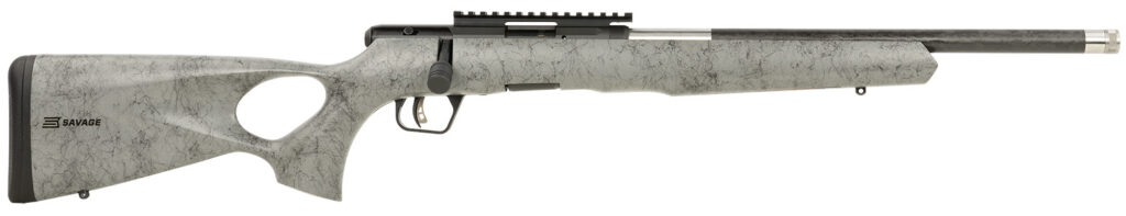 Savage Arms B Series Timberlite .22 WMR Rifle, 18" Barrel, Gray/Silver Fixed Thumbhole