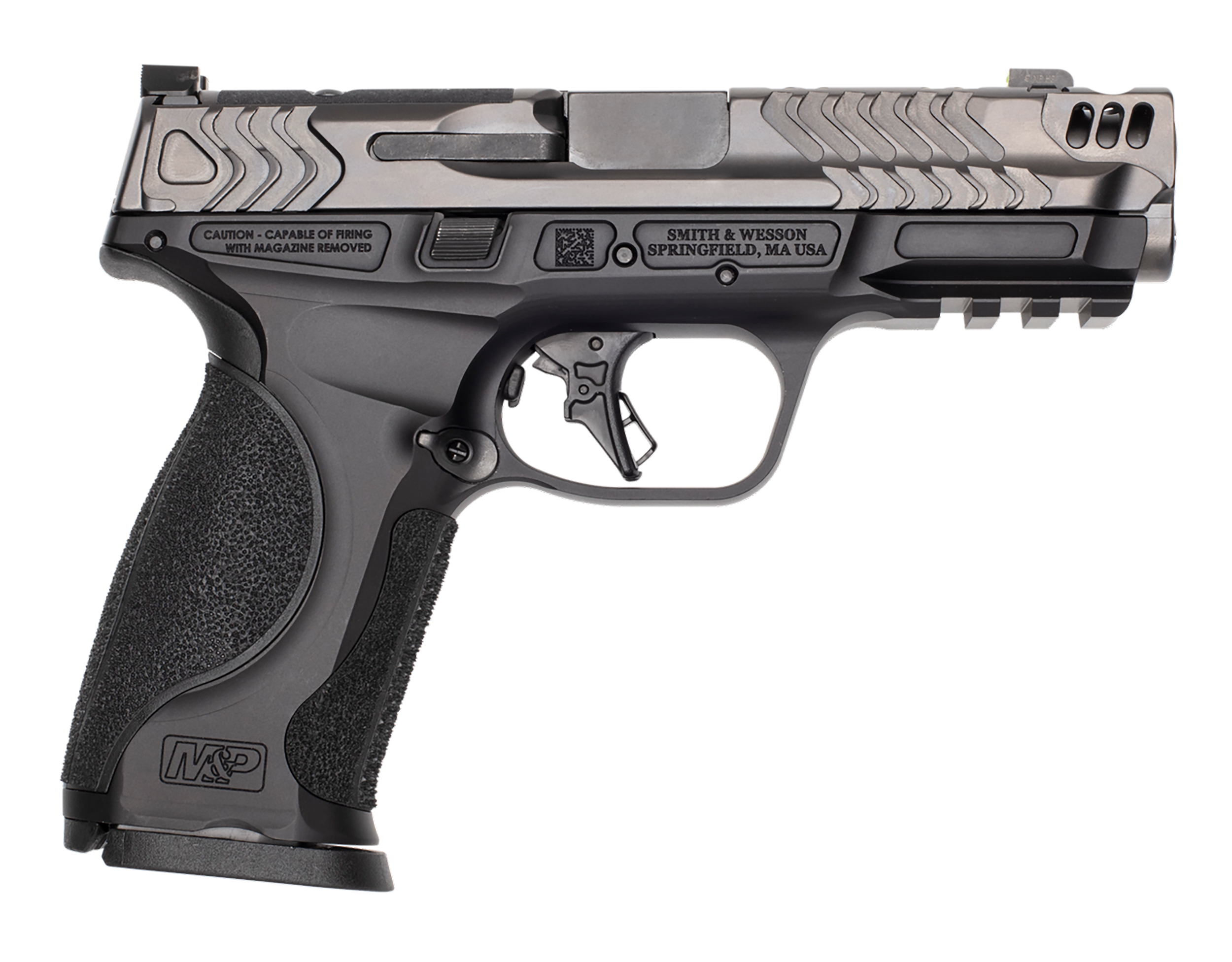 Smith & Wesson Performance Center M&P9 M2.0 Metal Carry Comp, 9mm Pistol, 4.22" Barrel, Black/Gray, No Thumb Safety, 17+1 Capacity