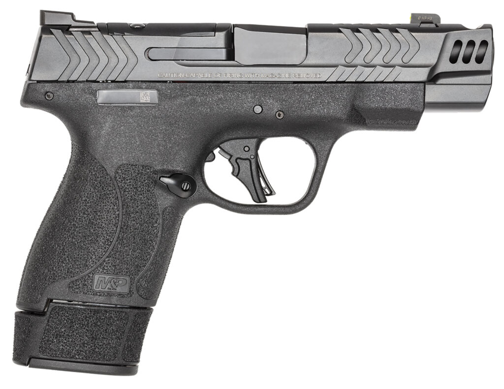 Smith & Wesson Performance Center M&P9 Shield Plus Carry Comp, 9mm Pistol, 4" Barrel, Black/Gray, No Thumb Safety, 15+1 Capacity