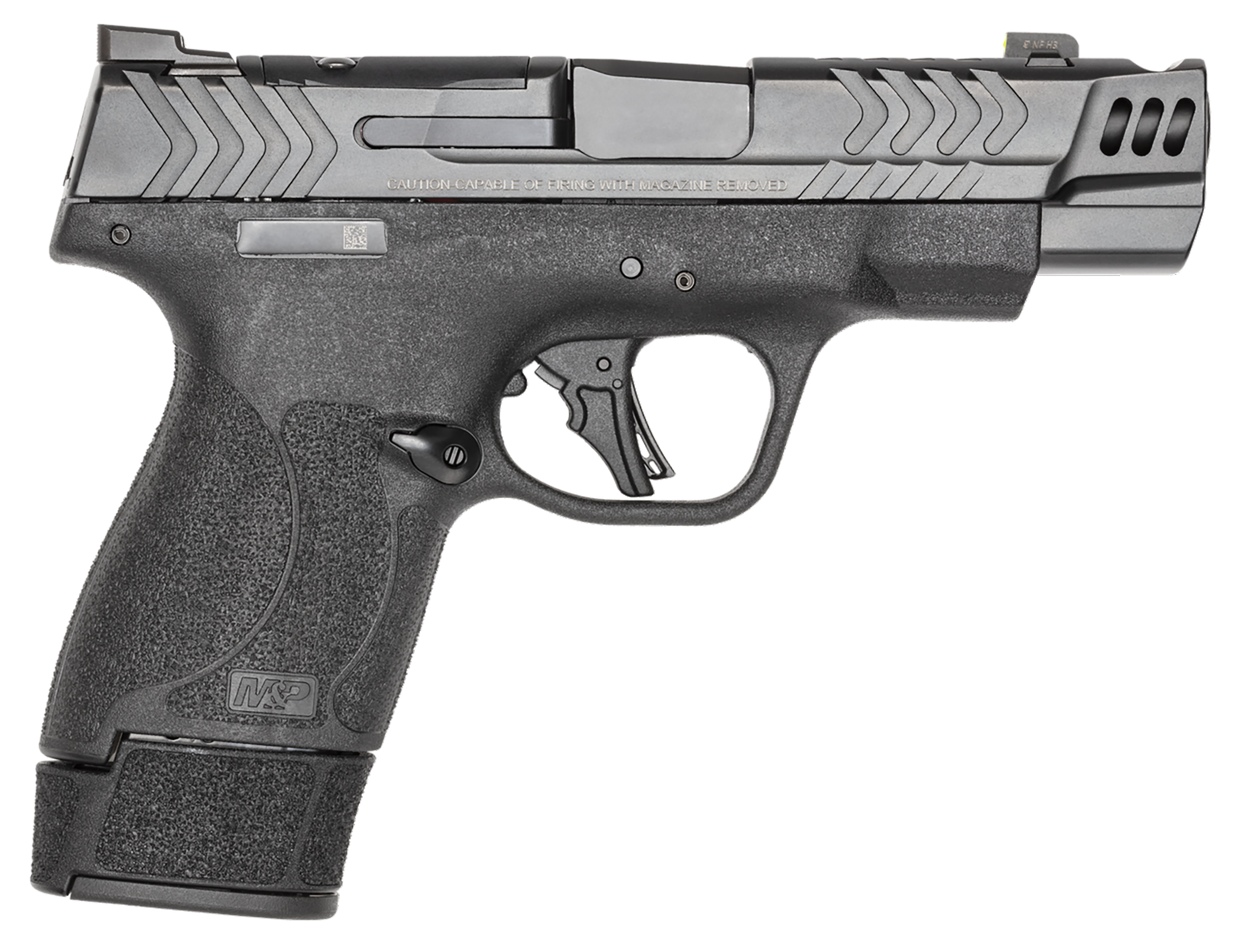 Smith & Wesson Performance Center M&P9 Shield Plus Carry Comp, 9mm Pistol, 4" Barrel, Black/Gray, No Thumb Safety, 15+1 Capacity