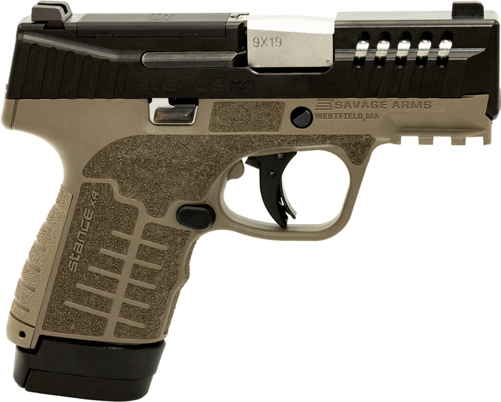 Savage Arms Stance XR 9mm Luger Pistol, 3.2" Barrel, FDE, 3-Dot Sights