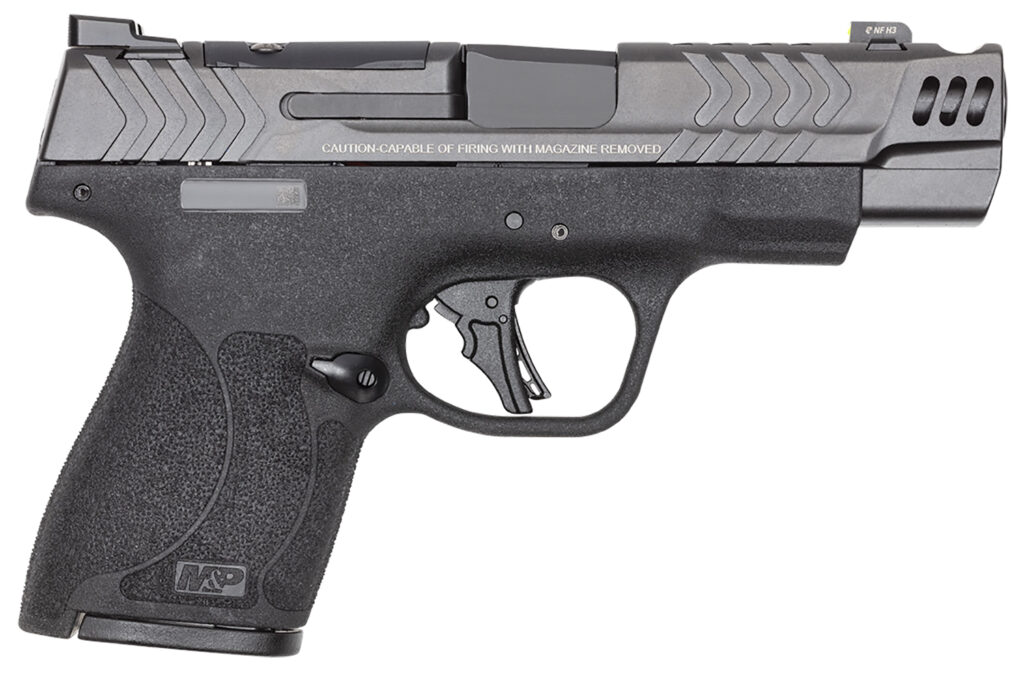 Smith & Wesson Performance Center M&P9 Shield Plus Carry Comp, 9mm Pistol, 4" Barrel, Black, Thumb Safety, 10+1 Capacity