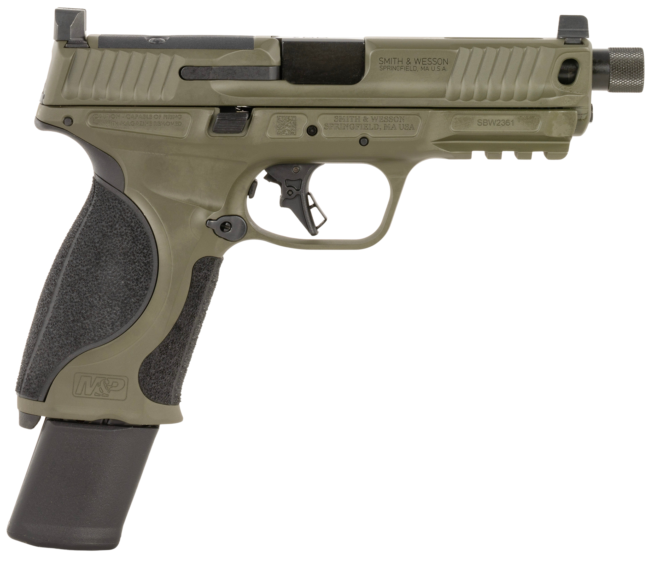 Smith & Wesson Performance Center M&P9 M2.0 Metal, 9mm Pistol, 4.8" Barrel, OD Green, No Thumb Safety, 23+1 Capacity