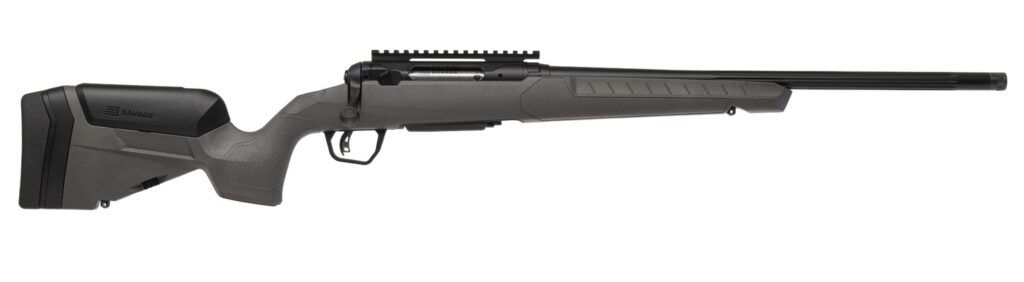 Savage Arms 110 Trailblazer .243 Win Rifle, 20" Barrel, Gray Trophy Stock With LOP Adjustment