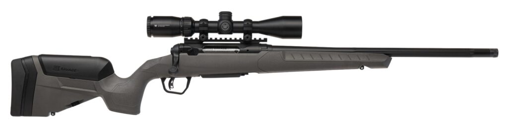 Savage Arms 110 Trailblazer XP 5.56 NATO Rifle, 20" Barrel, Gray Trophy Stock With LOP Adjustment