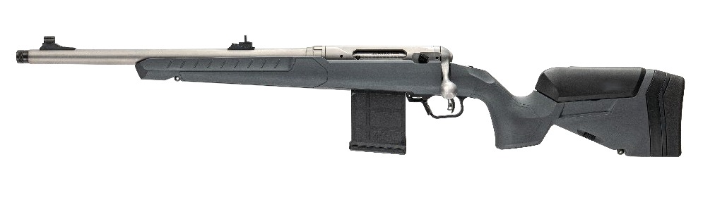Savage Arms 110 Ridge Hunter Left-Hand 5.56 NATO Rifle, 18" Barrel, Gray Trophy Stock With LOP Adjustment
