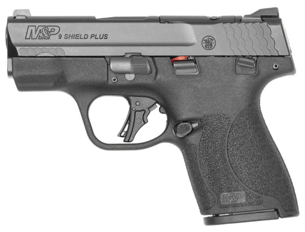 Smith & Wesson M&P9 Shield Plus, 9mm Pistol, 3.1" Barrel, Black, Thumb Safety, CA Compliant, 10+1 Capacity