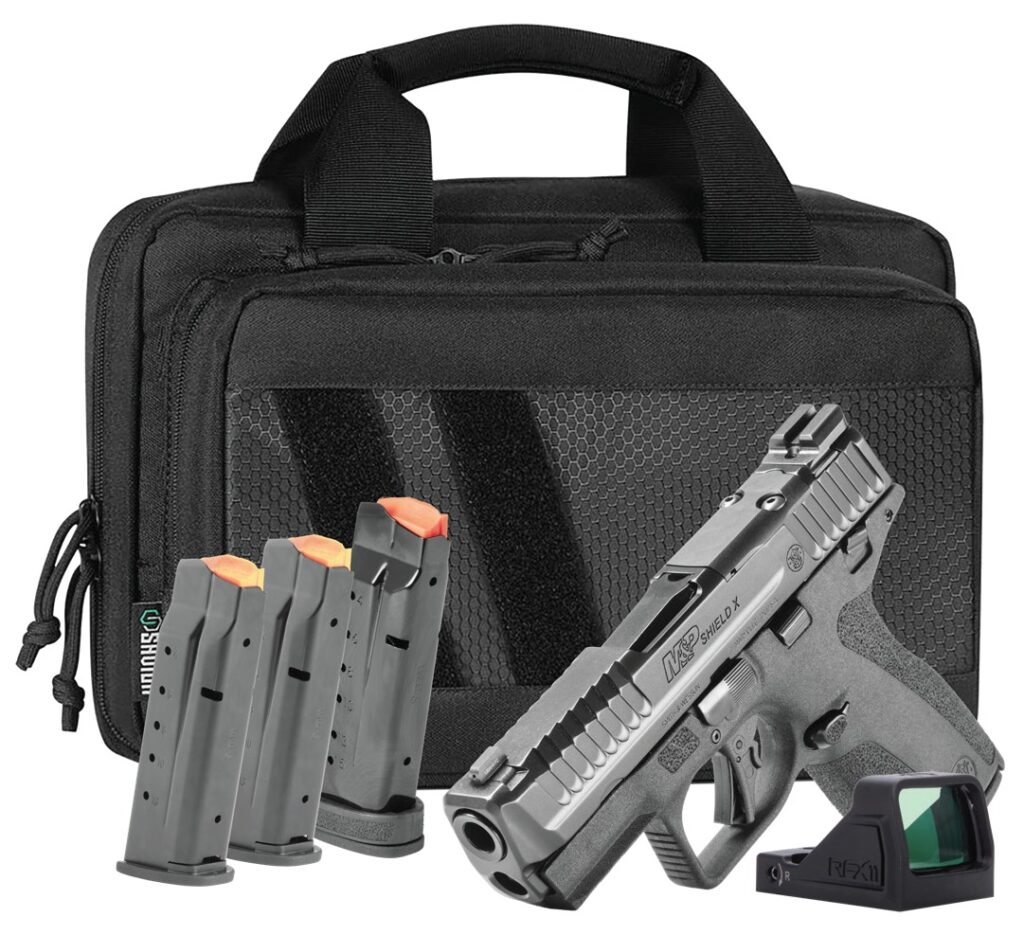 Smith & Wesson M&P9 Shield X, 9mm Pistol, 3.6" Barrel, Black, Thumb Safety, RFX11 Carry On Bundle, 15+1 Capacity