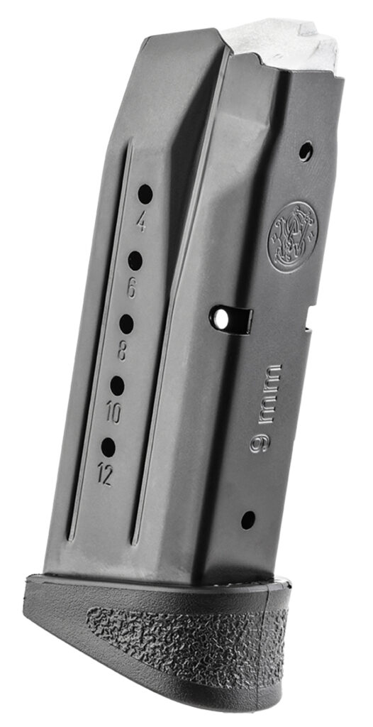 Smith & Wesson M&P9 Compact 9mm 12-Round Magazine, Finger Rest, Blued Steel