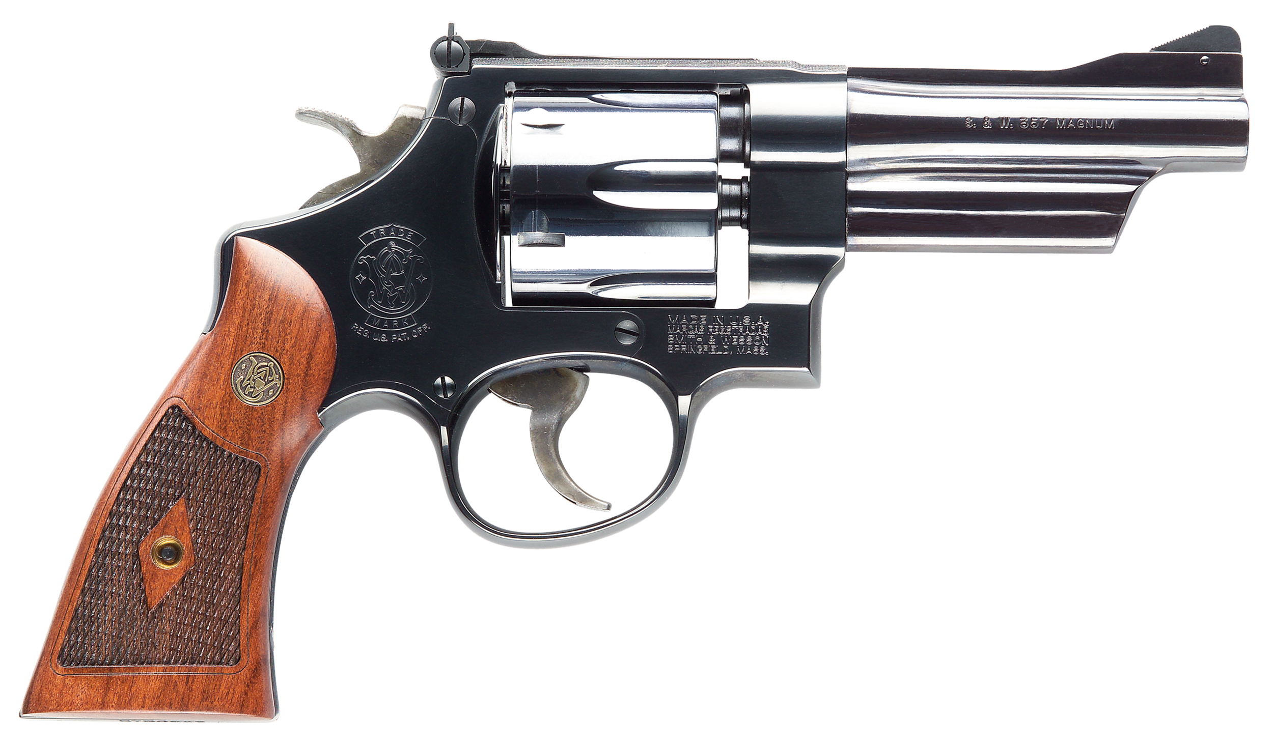Smith & Wesson Model 27, .357 Magnum Revolver, 4" Barrel, Stainless, CA Compliant, 6-Round Capacity
