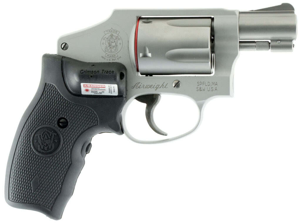 Smith & Wesson Model 642, .38 Special +P Revolver, 1.88" Barrel, Stainless, CA Compliant, Crimson Trace Laser Grip, No Internal Lock, 5-Round Capacity