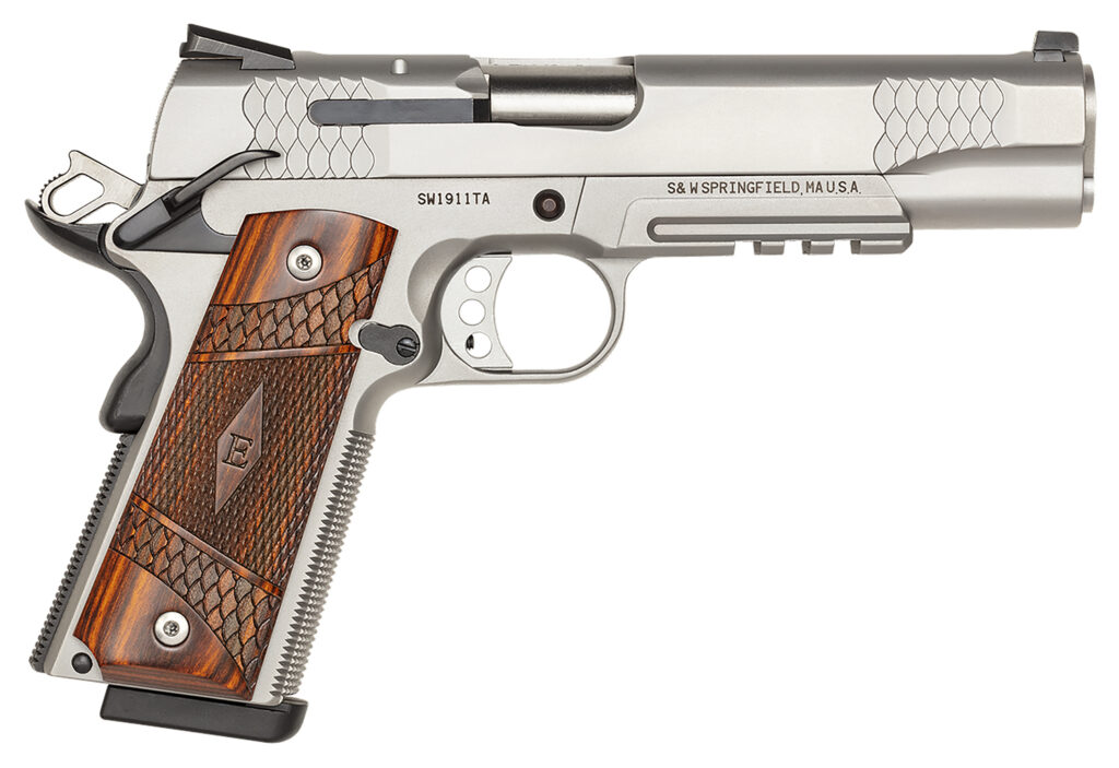 Smith & Wesson SW1911TA E-Series, .45 ACP Pistol, 5" Barrel, Stainless, Tactical Rail, 8+1 Capacity