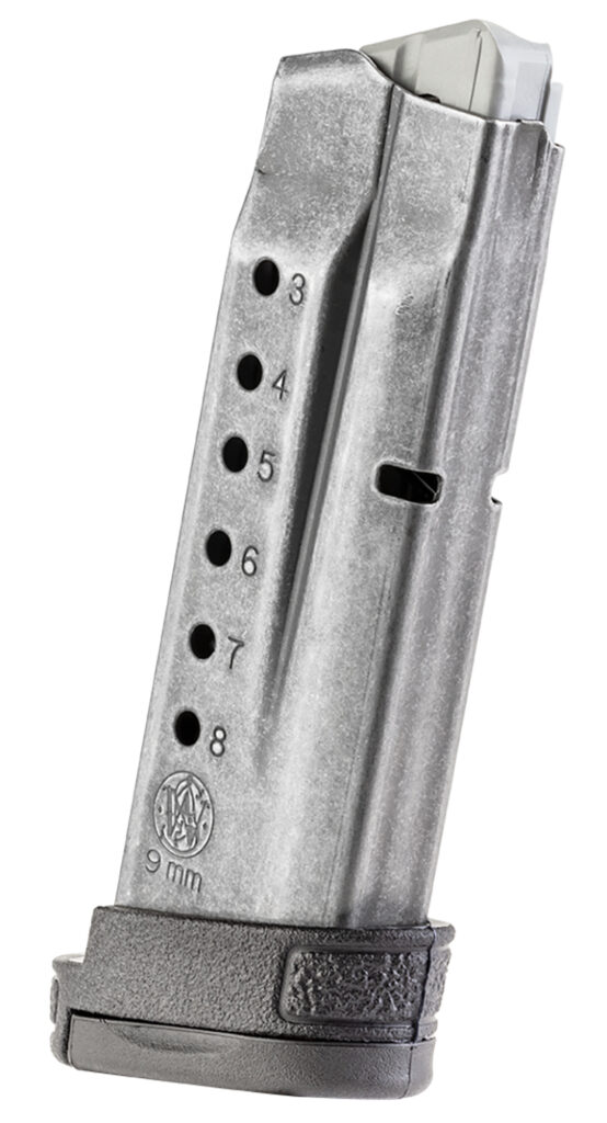 Smith & Wesson M&P9 Shield 9mm 8-Round Magazine, Finger Rest, Stainless Steel