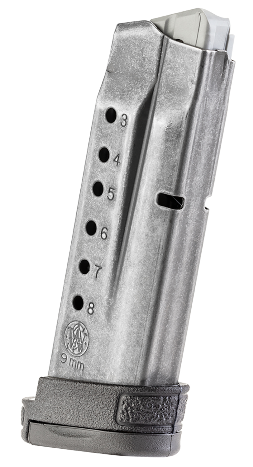 Smith & Wesson M&P9 Shield 9mm 8-Round Magazine, Finger Rest, Stainless Steel