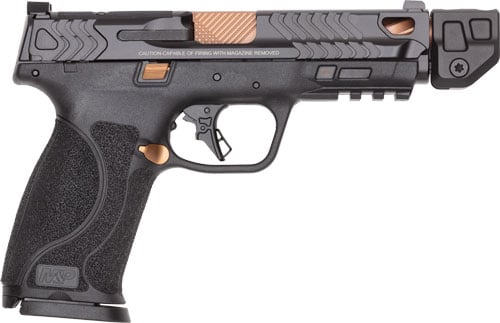 Smith & Wesson Performance Center M&P9 M2.0, 9mm Pistol, 4.869" Barrel, Black/Copper PVD, Thumb Safety, 23+1 Capacity