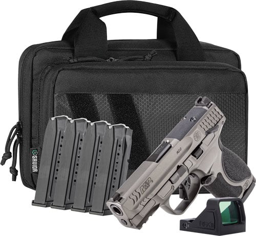 Smith & Wesson M&P9 M2.0 Metal Compact, 9mm Pistol, 3.6" Barrel, Tungsten Gray, Thumb Safety, 15+1 Capacity