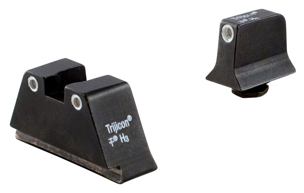 Trijicon Suppressor/Optic Height Night Sight Set for Large-Frame Glock, Green Tritium, White Outlines