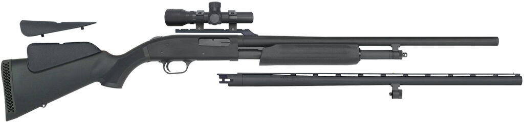 Mossberg 500 Field/Deer Combo, 20 Gauge Pump-Action Shotgun, 24"/26", Matte Blue/Black Synthetic, 5-Round