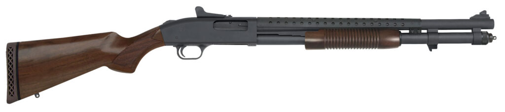 Mossberg 590A1 Retrograde, 12 Gauge Pump-Action Shotgun, 20", Ghost Ring Sights, Parkerized/Walnut, 8+1