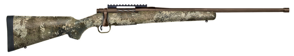 Mossberg Patriot Predator, 6.5 Creedmoor Bolt-Action Rifle, 22", Threaded Barrel, Brown Cerakote/Strata Camo, 5+1