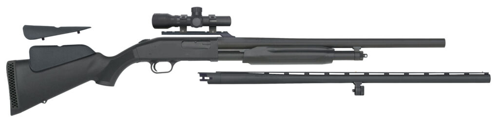 Mossberg 500 Field Combo, 12 Gauge Pump-Action Shotgun, 28", Matte Blue/Black Synthetic