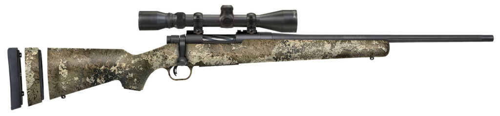 Mossberg Patriot Super Bantam Scoped Combo, .243 Win Bolt-Action Rifle, 20", Strata Camo, 5+1