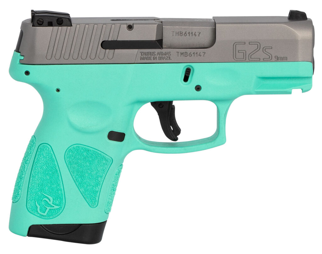 Taurus G2S, 9mm Pistol, 3.26" Barrel, Cyan/Stainless Steel, 7+1