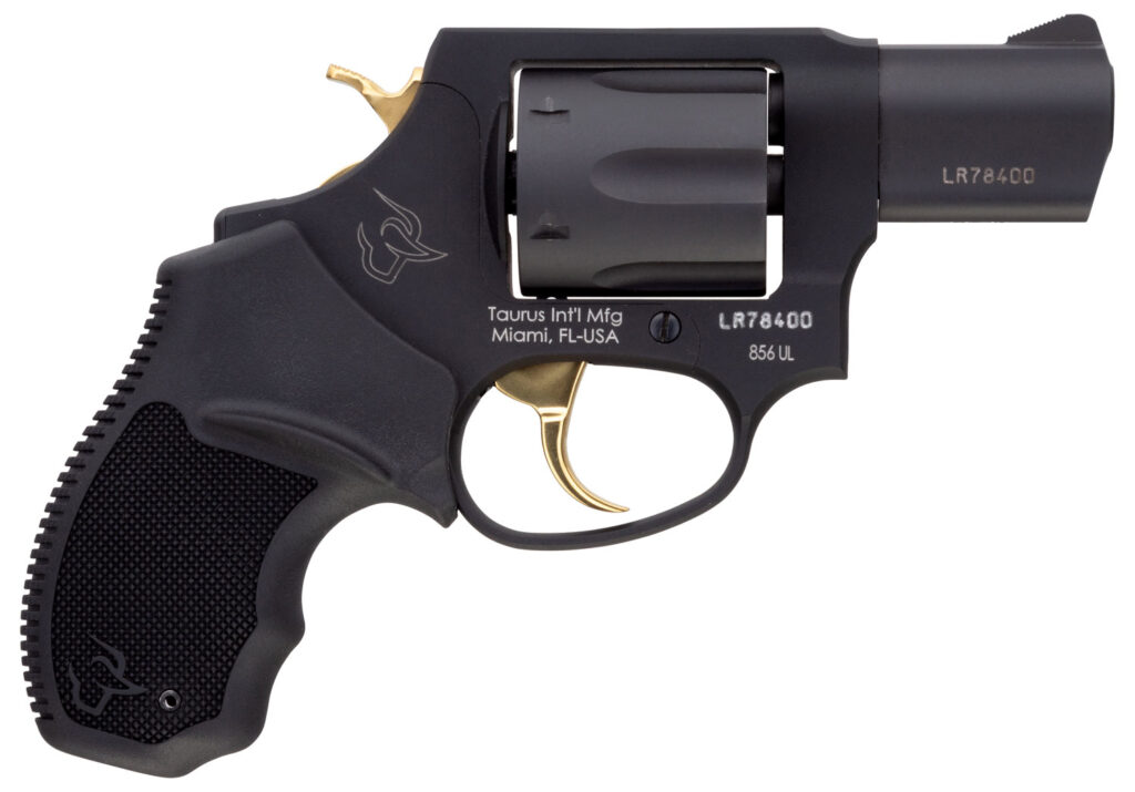 Taurus 856 Ultra Lite, .38 Special Revolver, 2" Barrel, Black/Gold Accents, 6-Round