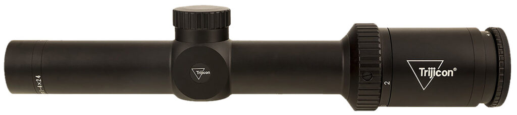 Trijicon Huron 1-4×24 Riflescope, BDC Hunter Holds Reticle, Satin Black - side view