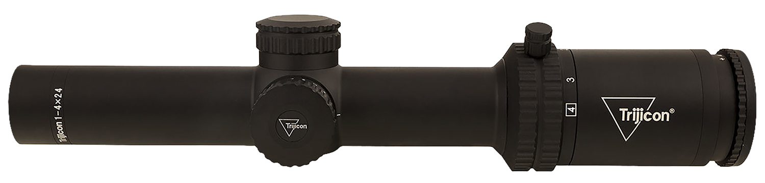 Trijicon Credo 1-4×24 SFP Riflescope, Green MRAD Ranging Reticle, Matte Black - side view