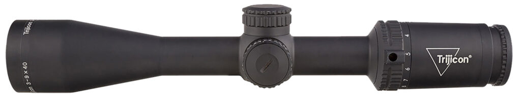 Trijicon Credo 3-9×40 SFP Riflescope, Green Duplex Reticle, Matte Black - side view