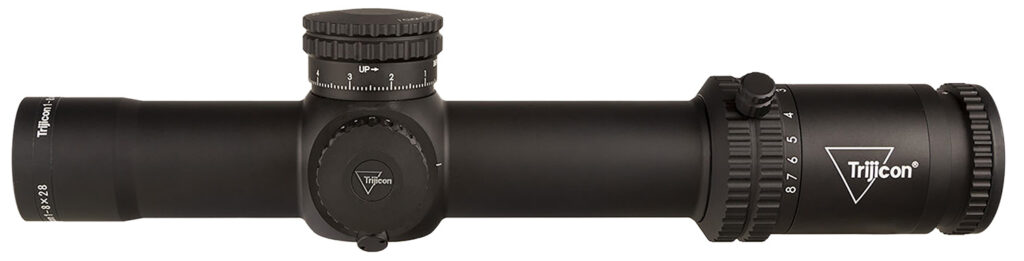 Trijicon Credo 1-8×28 FFP Riflescope, Red/Green MRAD Segmented Circle Reticle, Matte Black - side view