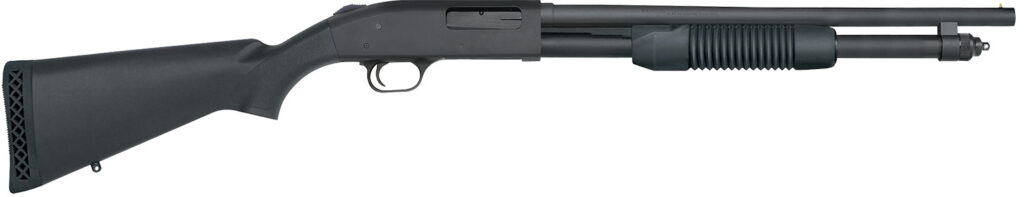 Mossberg 590 Tactical, 20 Gauge Pump-Action Shotgun, 18.5", Pistol Grip, Matte Blue/Black Synthetic, 6+1