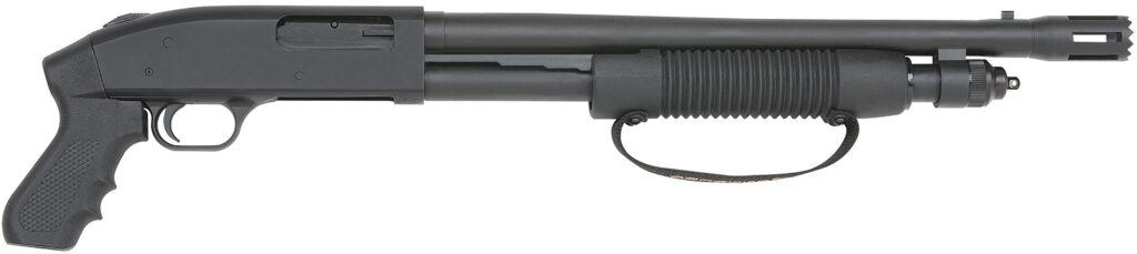 Mossberg 590 Security Cruiser, 12 Gauge Pump-Action Shotgun, 18.5", Matte Blue/Black Synthetic, 6+1