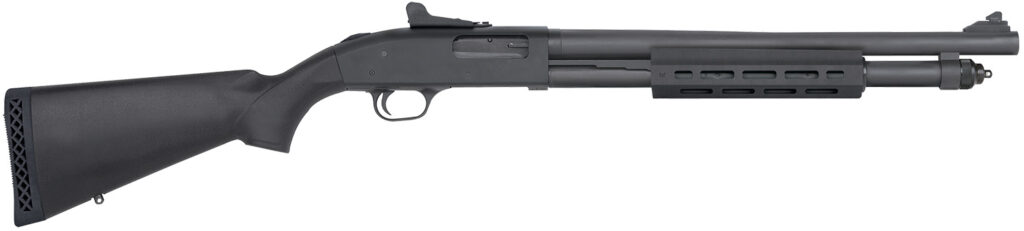 Mossberg 590A1 Tactical, 12 Gauge Pump-Action Shotgun, 18.5", M-LOK Forend, Ghost Ring Sights, Parkerized/Black Synthetic, 6+1
