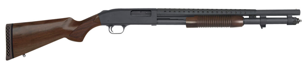 Mossberg 590 Retrograde, 12 Gauge Pump-Action Shotgun, 20", Blued/Walnut, 8+1