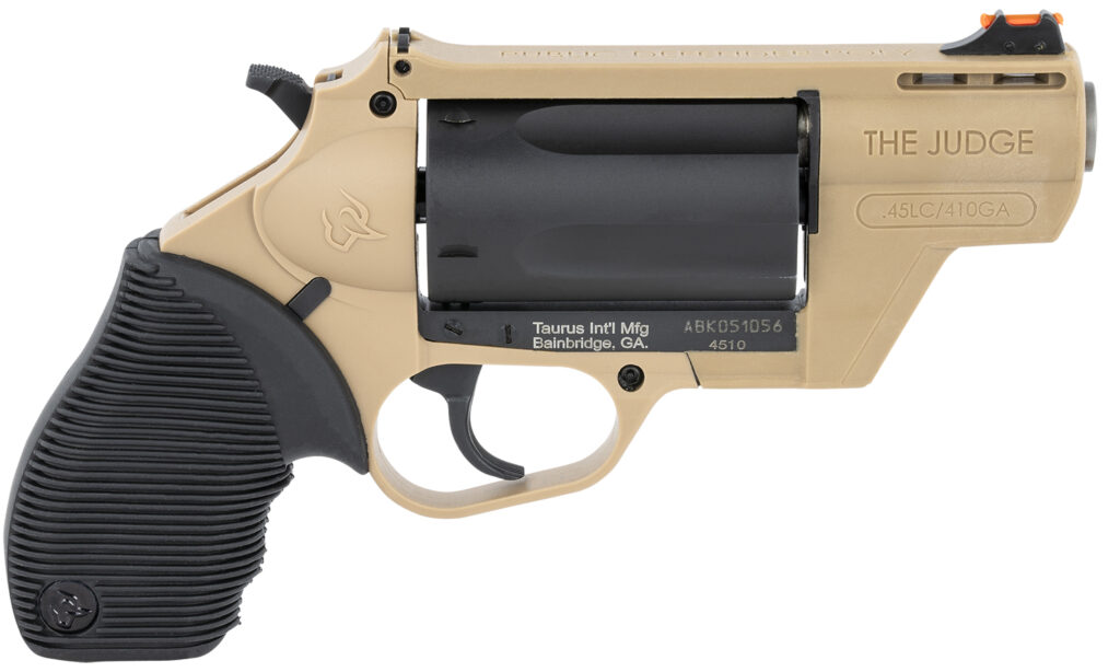 Taurus Judge Public Defender, .45 Colt/.410 Bore Revolver, 2" Barrel, FDE/Black, 5-Round