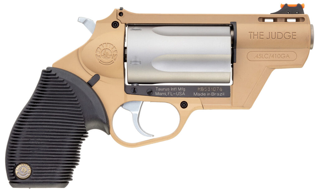 Taurus Judge Public Defender, .45 Colt/.410 Bore Revolver, 2" Barrel, FDE/Stainless Steel, 5-Round