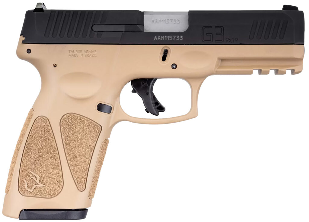 Taurus G3, 9mm Pistol, 4" Barrel, Tan/Black, 15+1