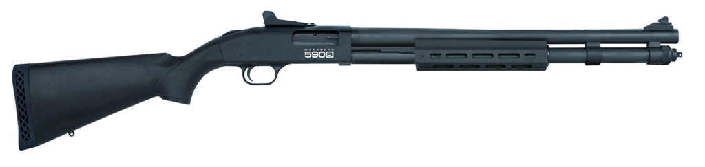 Mossberg 590S Tactical, 12 Gauge Pump-Action Shotgun, 20", M-LOK Forend, Ghost Ring Sights, Matte Blue/Black Synthetic, 13+1